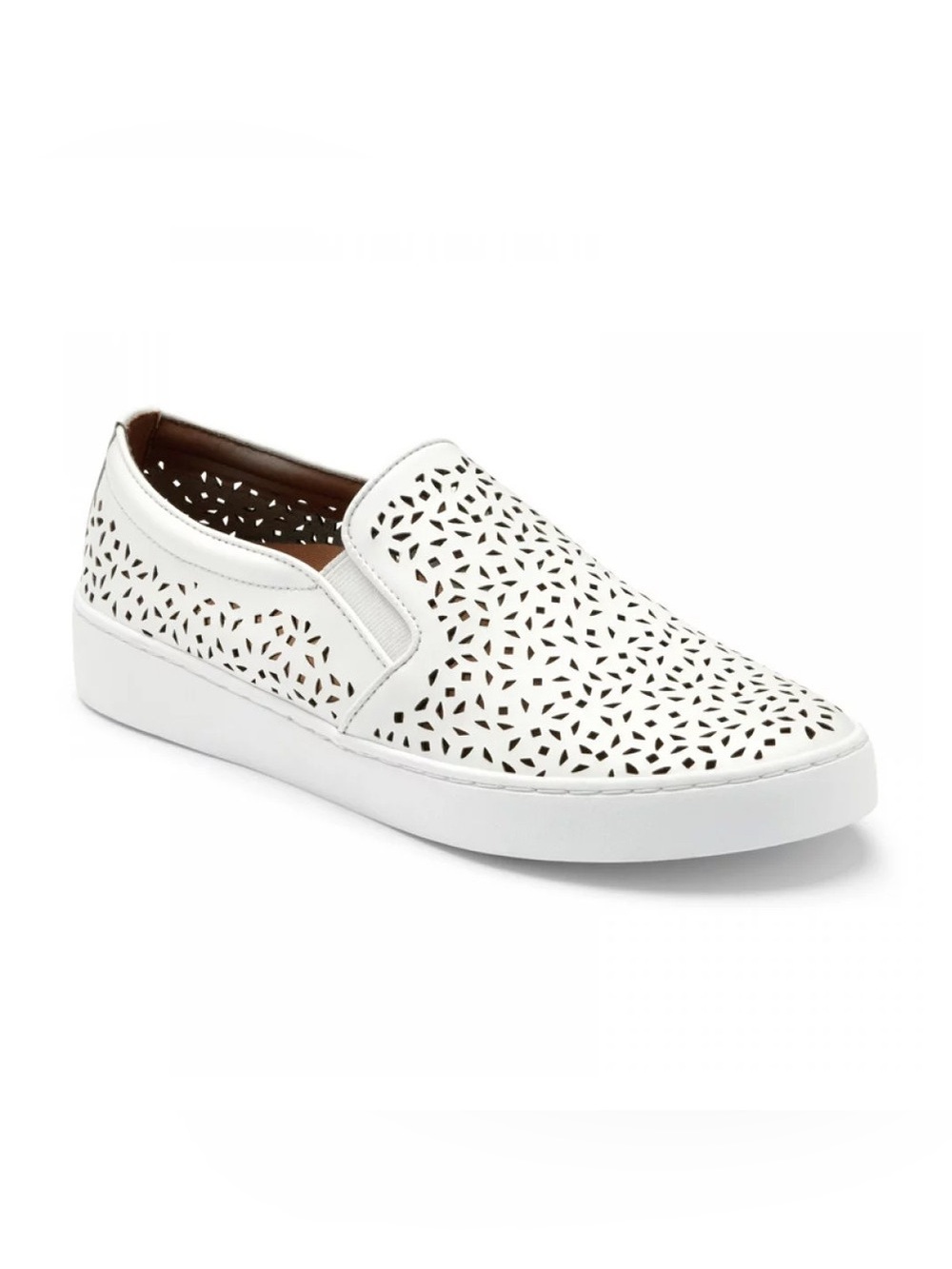 Vionic women's white leather perforated casual loafers. Size 7